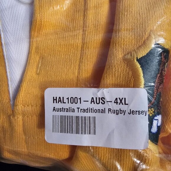VTG Jersey Australia Rugby Team Long Sleeve Shirt 4XL Yellow/Green NWT - Picture 10 of 11